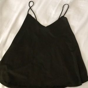spaghetti strap Army green tank top